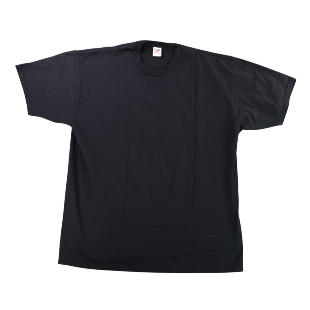 Jerzees T-Shirt Mens 2X Black Vintage 90s Single Stitch Heavyweight USA Made
